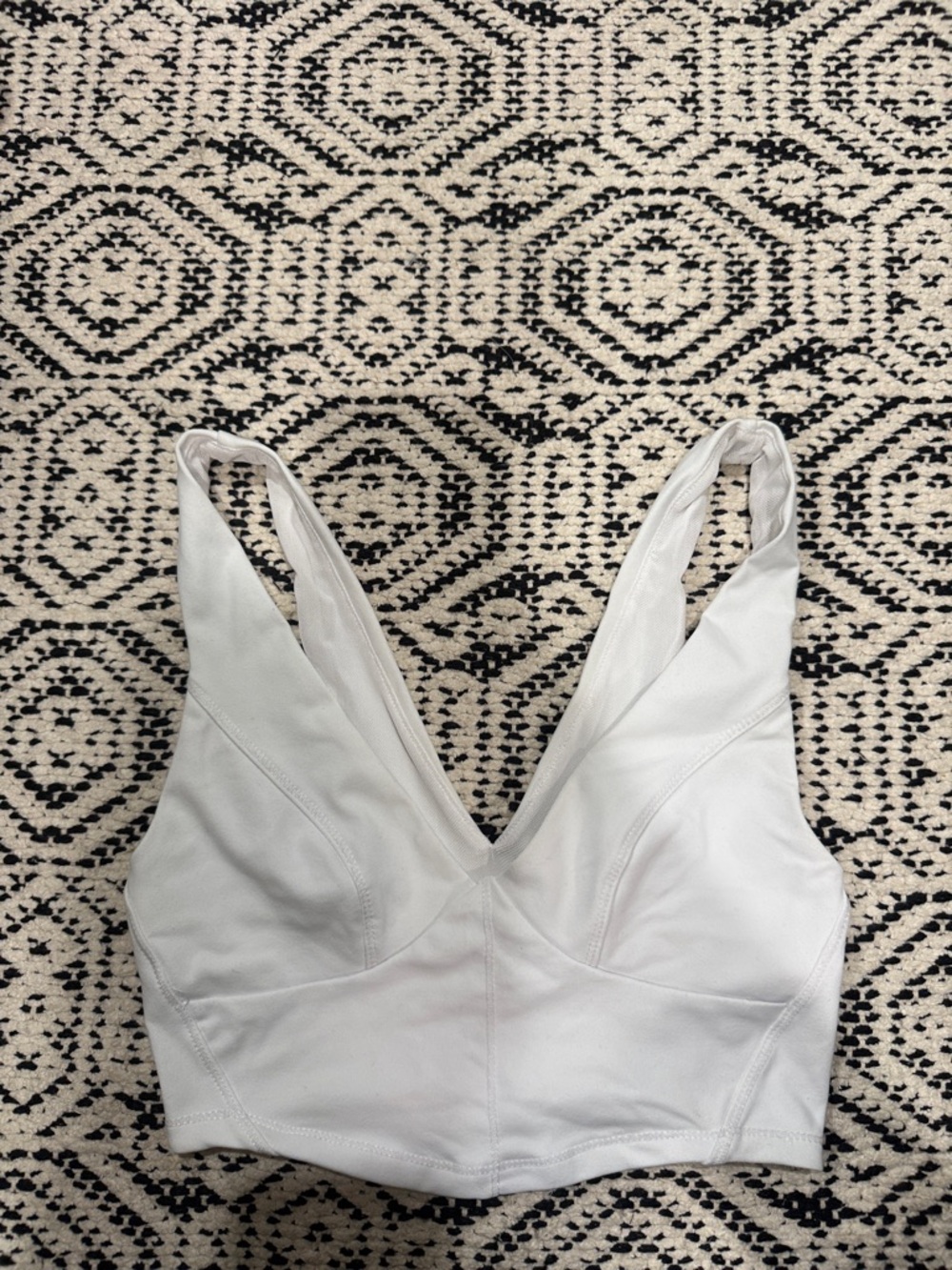 Free People White Plunging Longline Bralette
